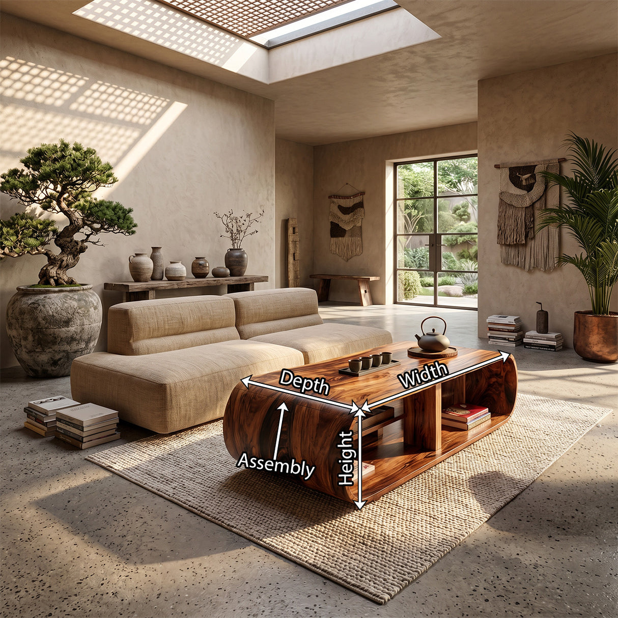 Farmhouse Wooden Live Edge Low Table For Entryway Design And Decor