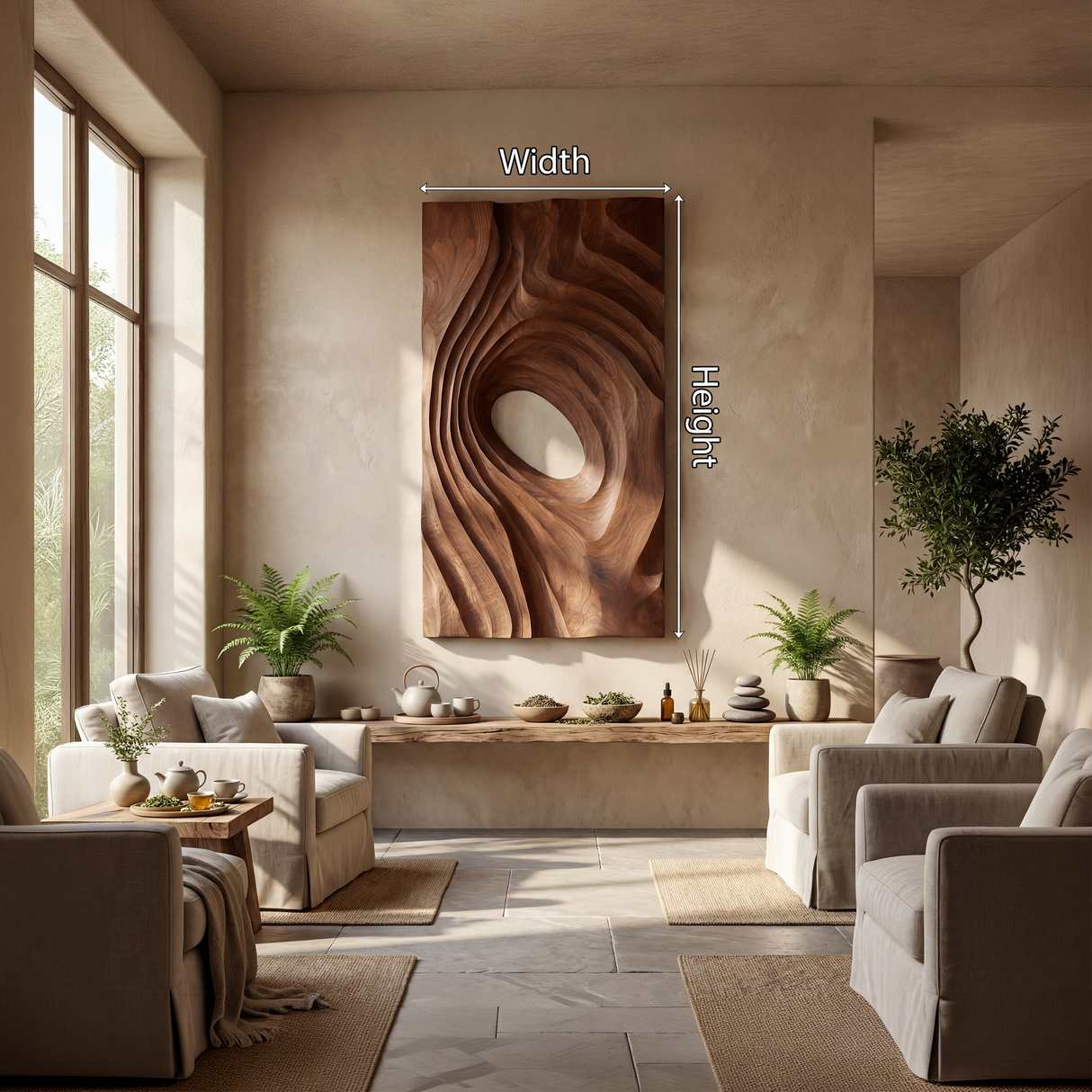Mid Century Abstract Figure Wall Decor Panel For Dining Space