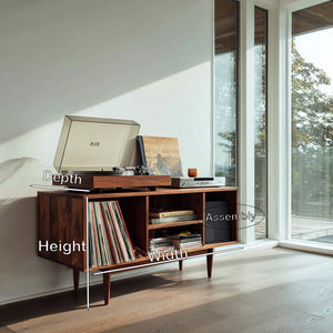 Modern Wooden Record Cabinet For Entertainment Room
