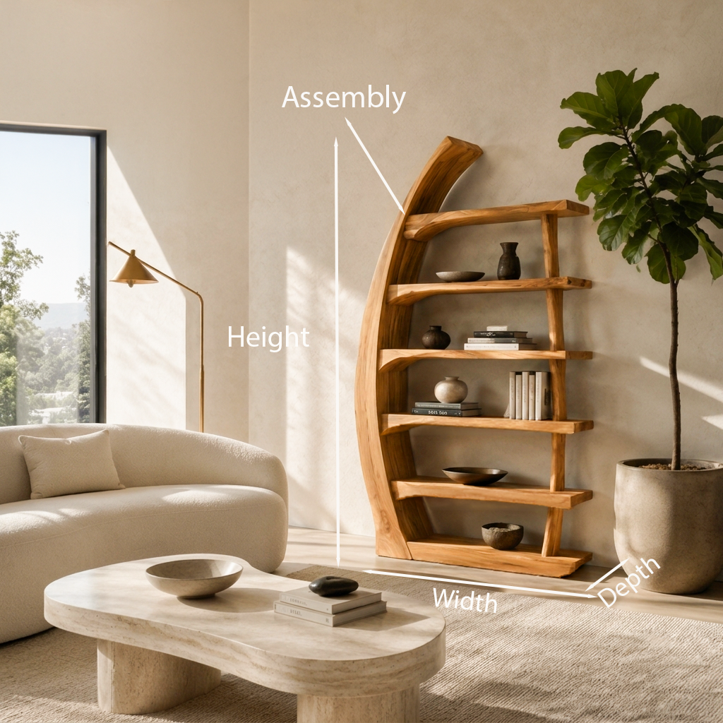 Modern Bookshelf Open Display Storage For Contemporary Living Room