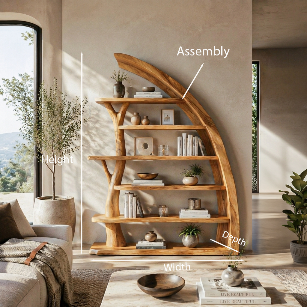 Modern Asymmetrical Tree Bookshelf Open For Contemporary Interior