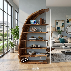 Organic Tree Open Bookshelf For Luxury Living Room