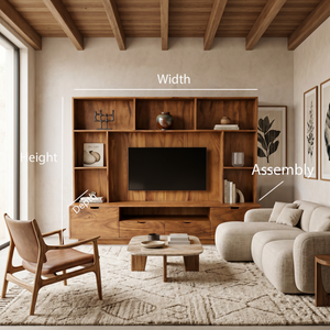 Modern TV Wall Unit With LED Shelves For Living Room