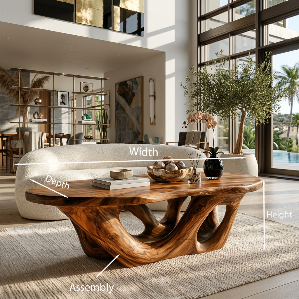 Sculptural Coffee Table With Open Loop Base For Luxury Living