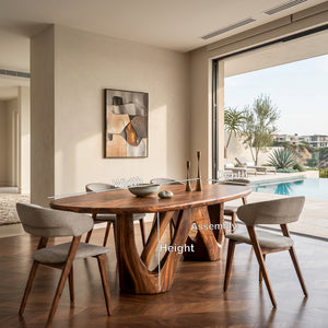 Modern Oval Dining Table With W-shape Leg For Kitchen