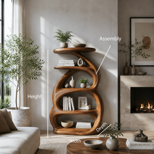 Organic Curved Bookcase For Modern Home