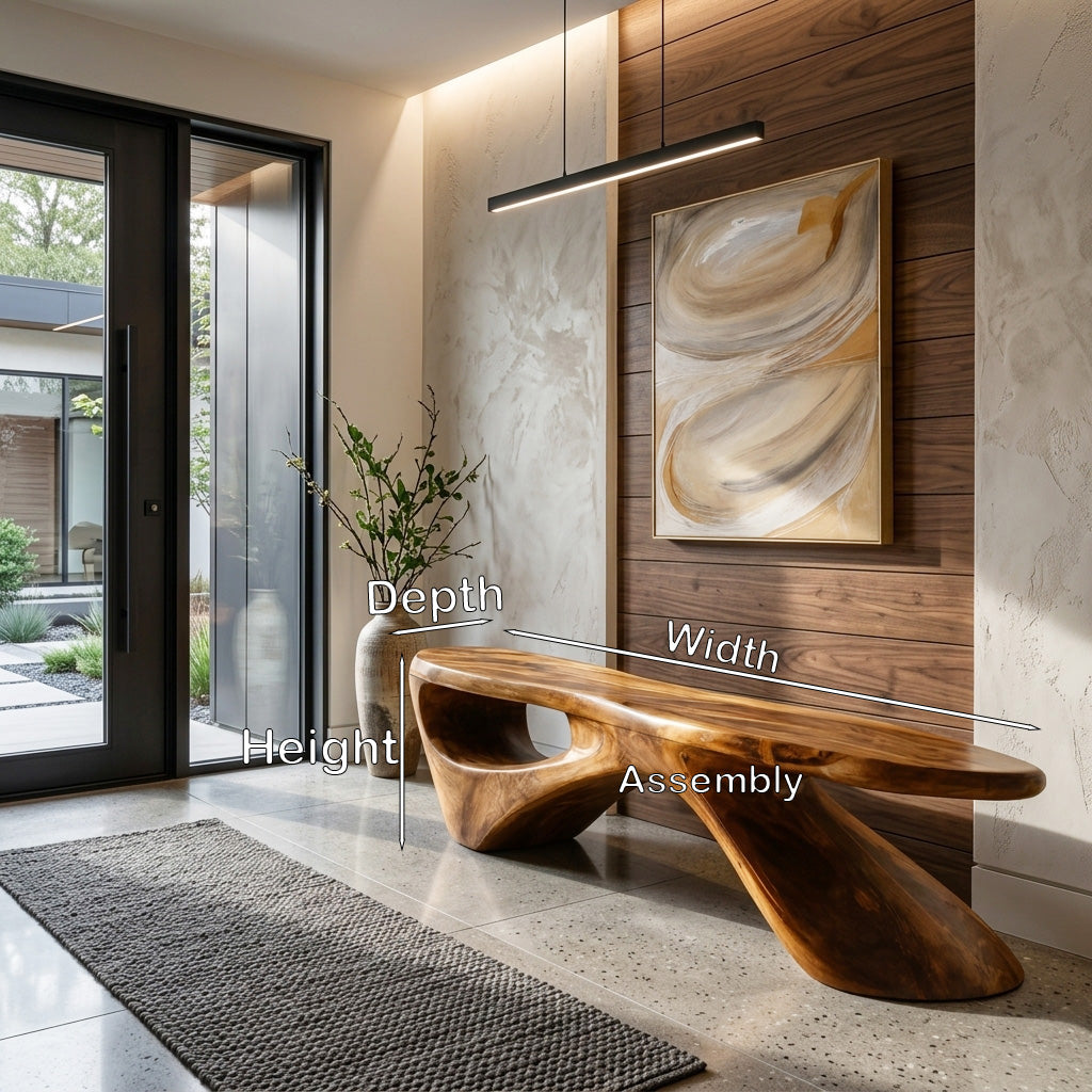 Sculptural Organic Bench For Entryway Or Living Room