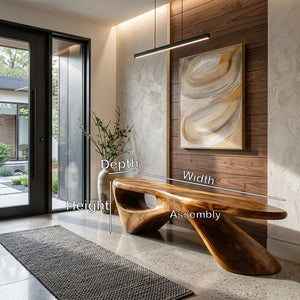 Sculptural Organic Bench For Entryway Or Living Room