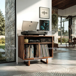 Modern Natural Wood Record Player Cabinet For Living Room Decor