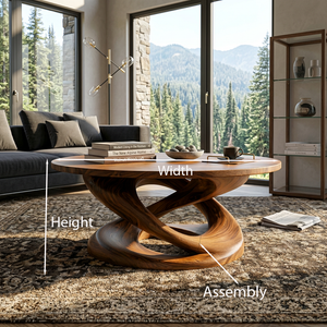 Round Coffee Table With Twisted Pedestal For Luxury Living Room