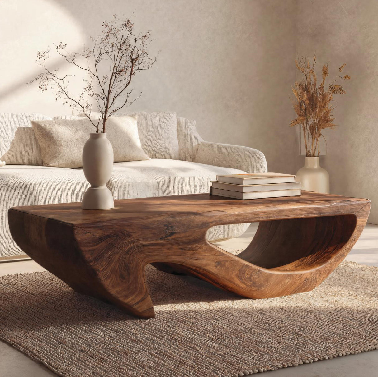 Modern Coffee Table Open Shelf Design For Living Room