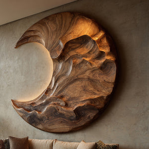 Contemporary Moon Wooden Wall Art For Living Room