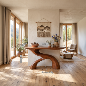 Scandinavian Crescent Hall Table For Entry Hall Interior