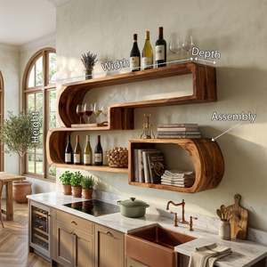 Industrial Wall Wine Rack For Living Lounge Beverage Placement