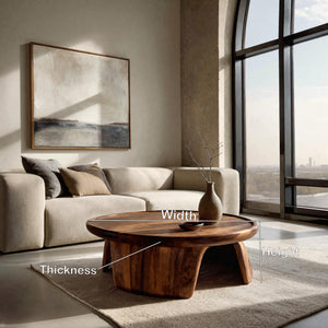 Modern Coffee Table With Three Pedestal Base For Living