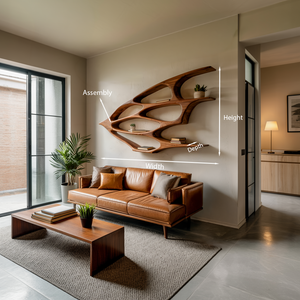 Organic Wooden Floating Bookshelf For Minimalist Home Decor