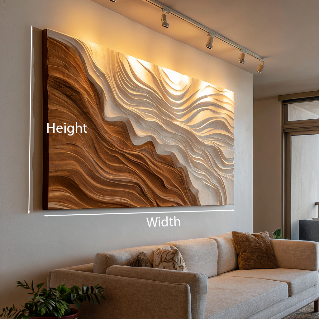 Modern Wooden Wave Wall Art For Bedroom