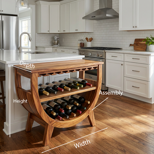 Wooden Wine Cabinet With Built In Glass Rack For Kitchen