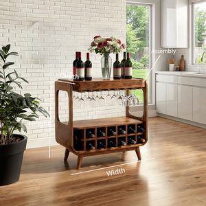 Handcrafted Wooden Wine Cabinet With Storage For Dining Room