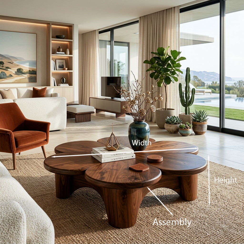 Organic Petal Coffee Table For Contemporary Living Room