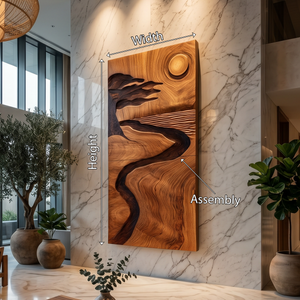 Organic Desert Wood Wall Art For Minimalist Contemporary Interior Design