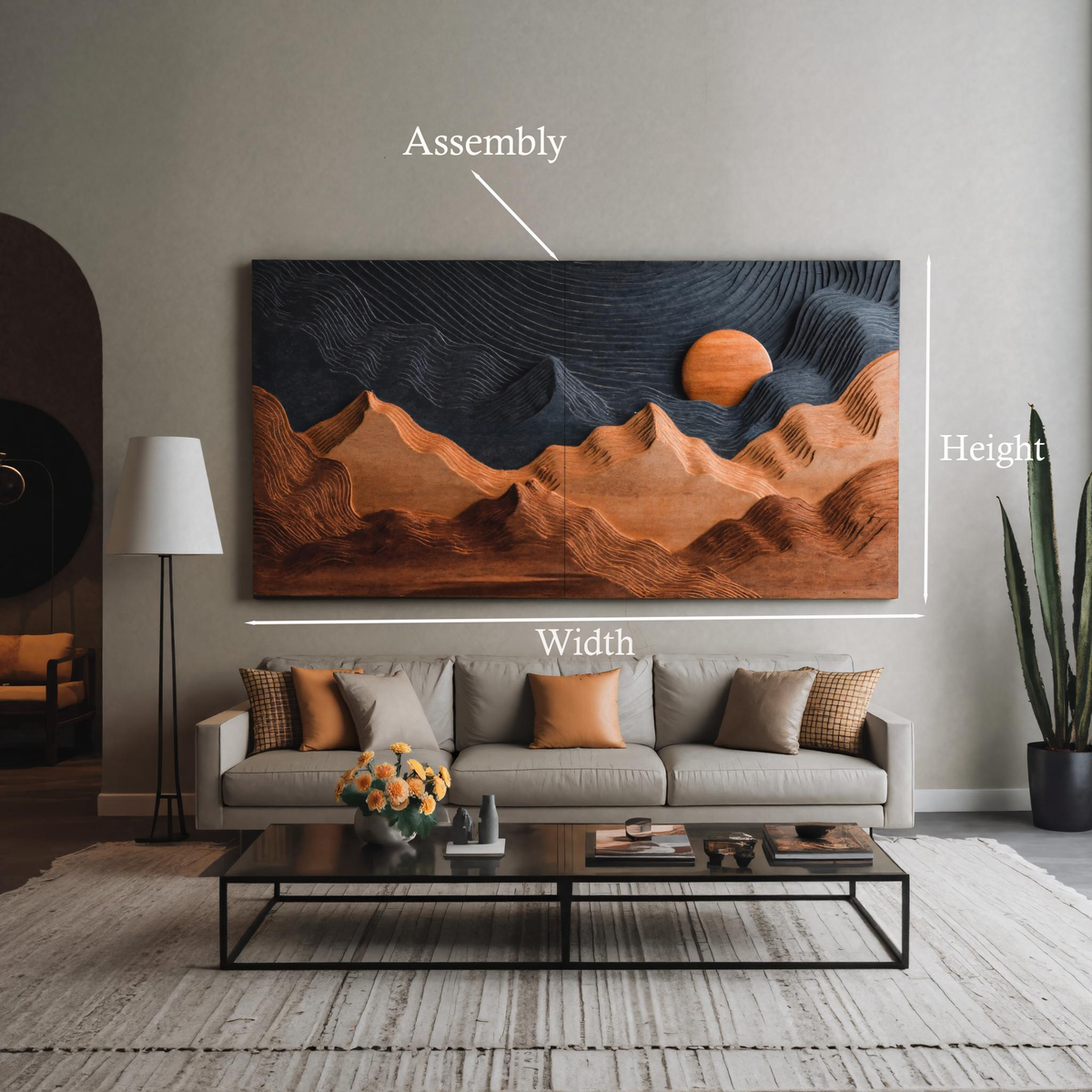 Sunrise Over Mountain Wall Sculpture For Home Decor