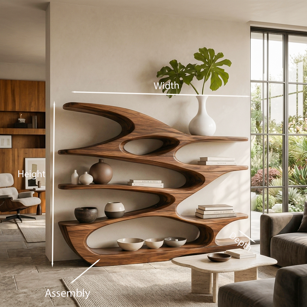 Contemporary Standing Shelf For Living Room Or Studio
