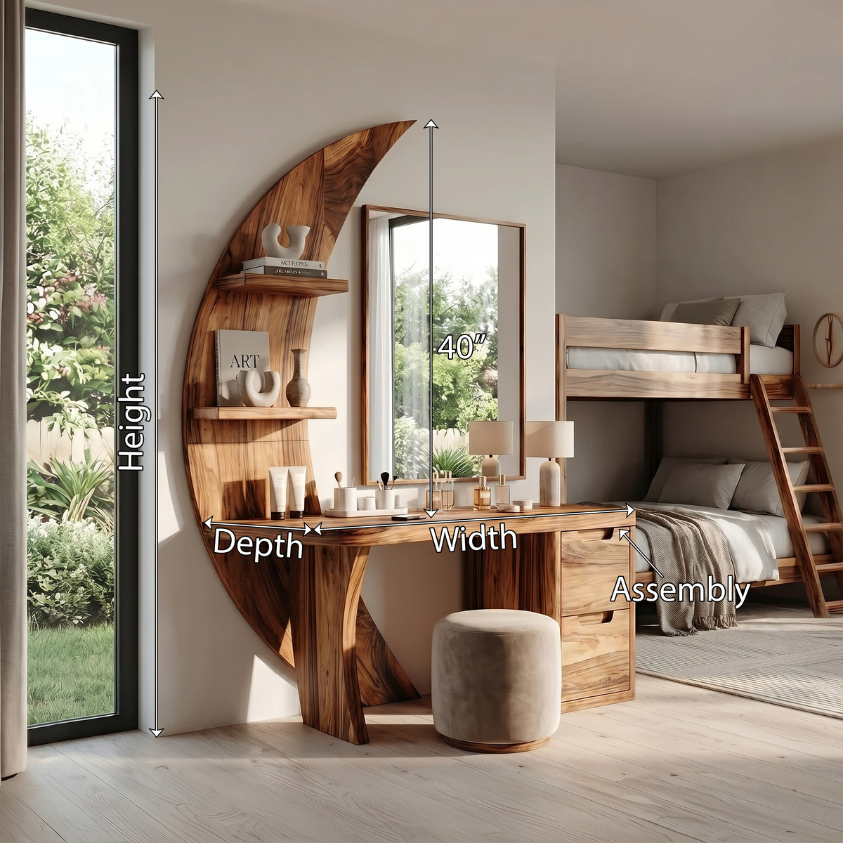 Scandinavian Vanity Desk Bedroom Walk In Closet Makeup Area