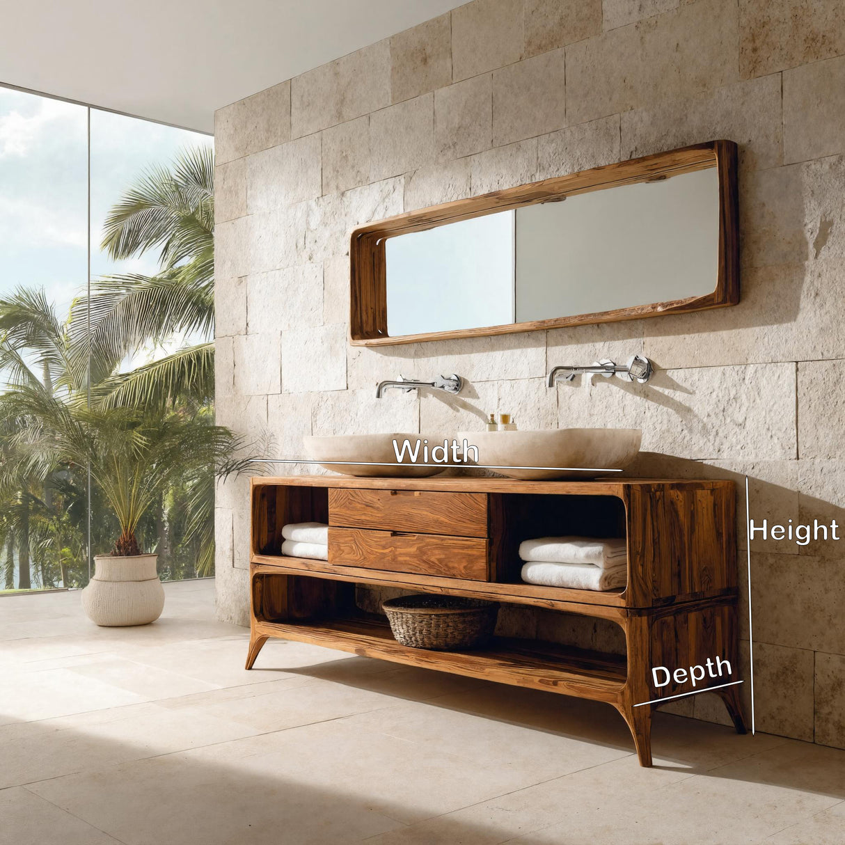 Luxury Bathroom Vanity Two-tier Design For Bathroom Furniture