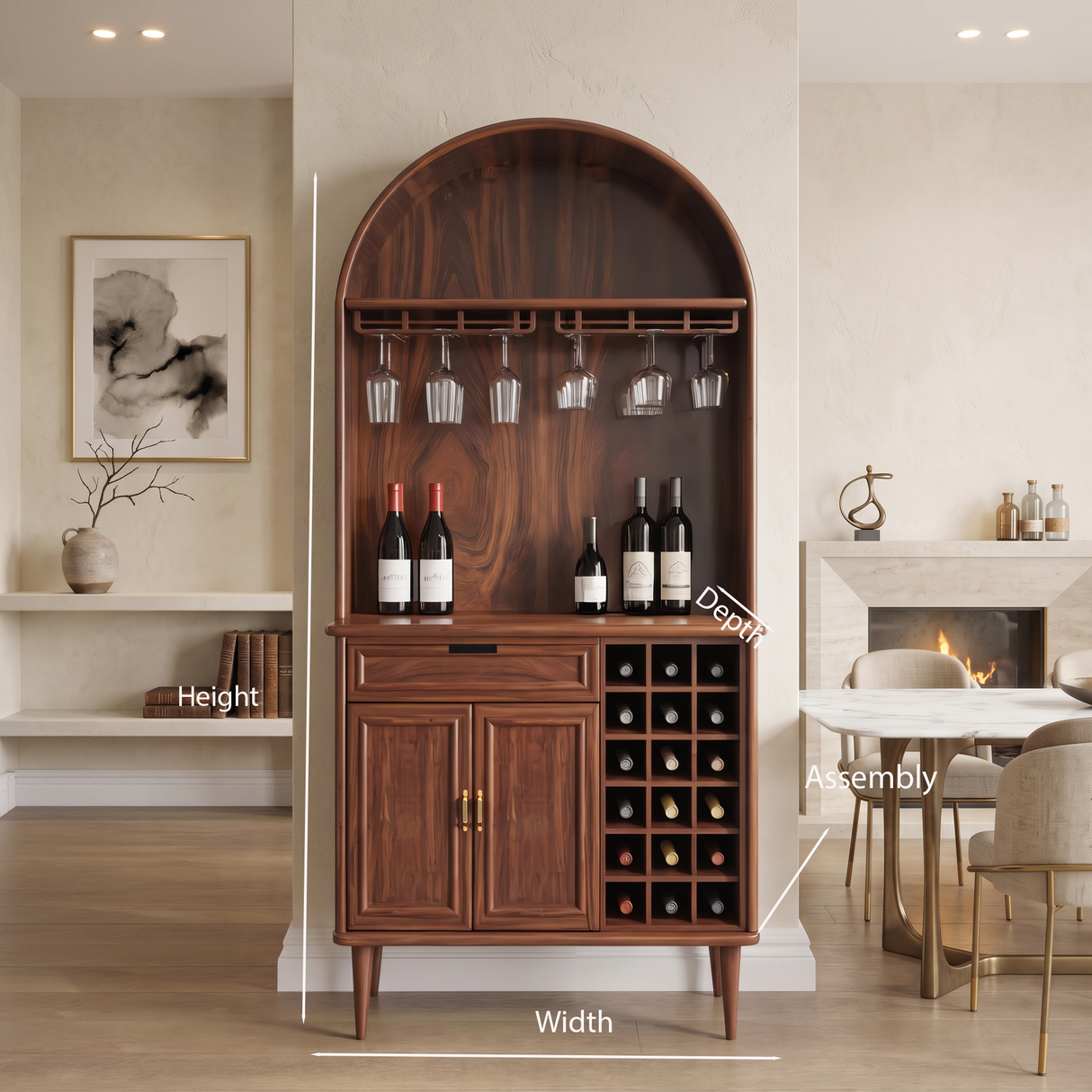 Modern Wine Cabinet With Storage For Dining Room