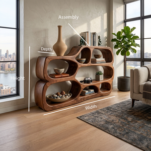 Artistic Curved Bookshelf For Living Room Styling