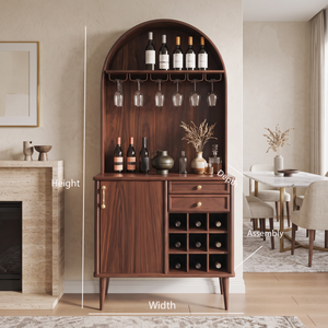 Classic Wine Cabinet With Storage For Dining Room