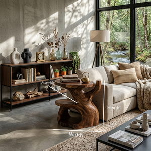 Elegant Side Table With Shelf Layered For Living Room