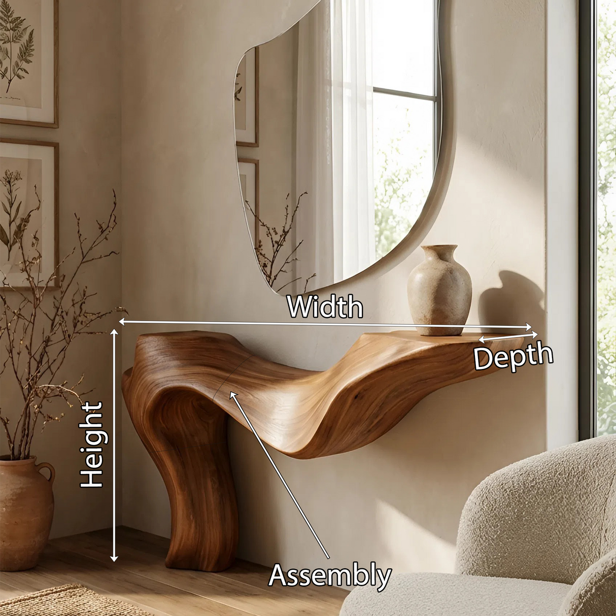 Rustic Live Edge Console Table for Entryway Design Ideas