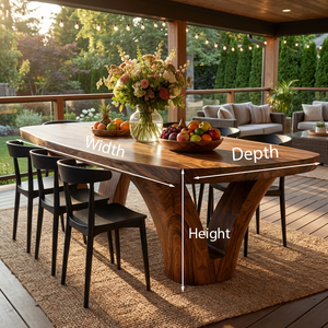 Modern Wooden Dining Table With Unique Base For Kitchen