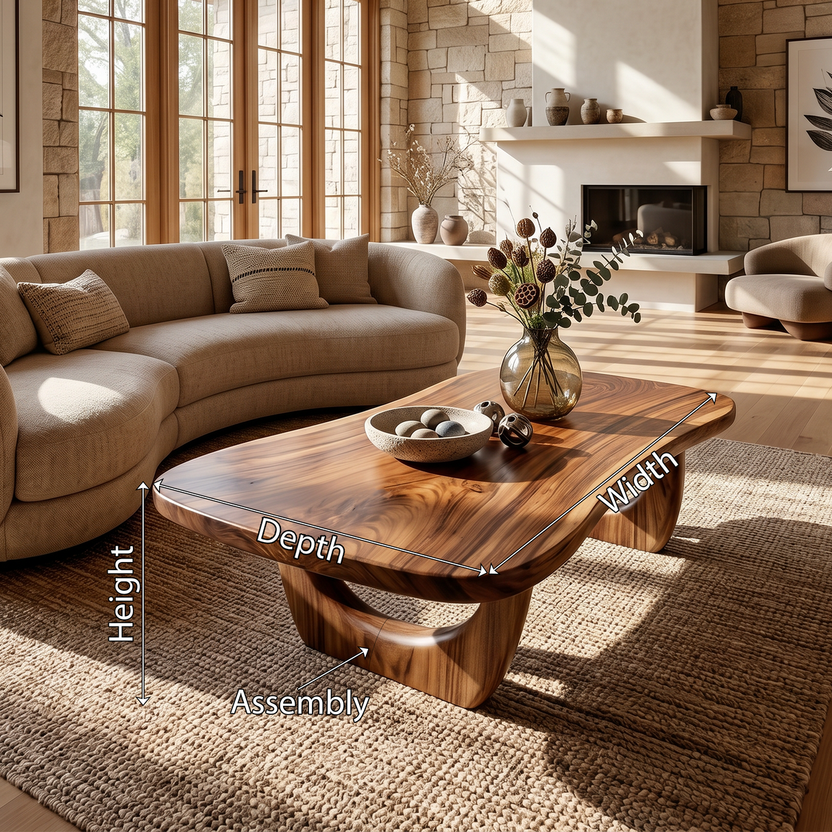 Rustic Solid Wood Coffee Table For Living Room Decor Ideas