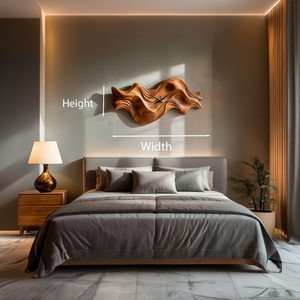 Modern Wooden Clock Organic Wave Design For Cozy Bedroom Space