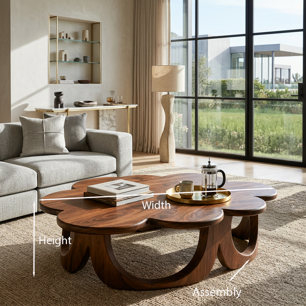 Modern Wooden Floral Coffee Table For Contemporary Home
