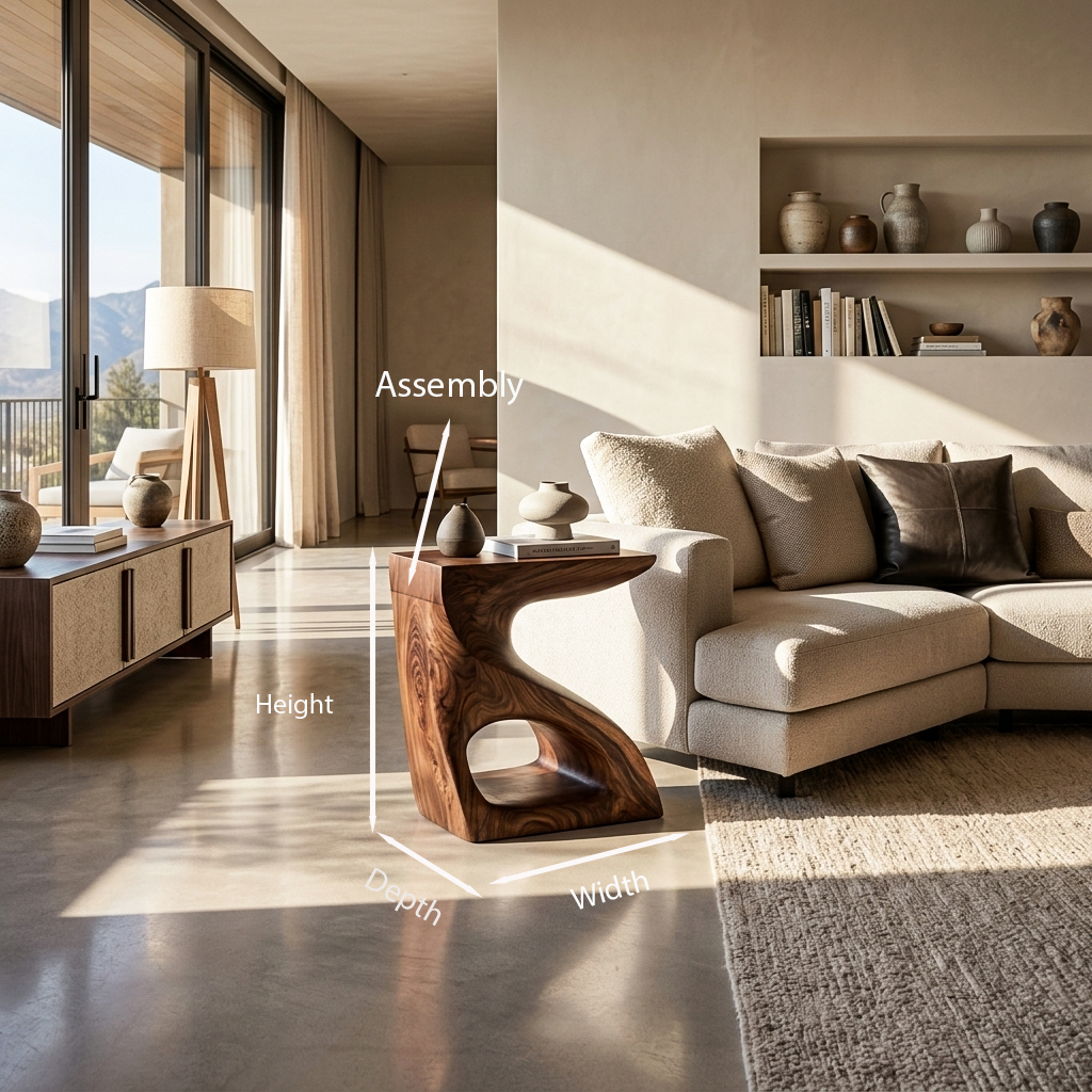 Modern Sculptural Side Table For Home Decor