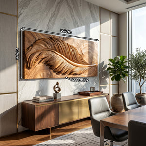 Luxury Wall Art With Feather Design For Dining Room