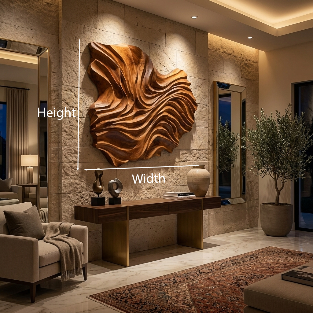 Handcrafted Wooden Wave Wall Art For Contemporary Bedroom Wall