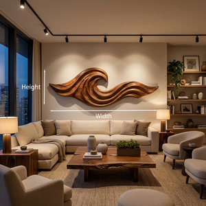 Wooden Ocean Wave Wall Art For Cozy Living Room Decor