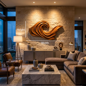 Artistic Wave Inspired Wood Wall Art For Apartment Interior
