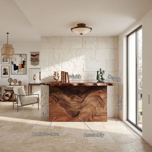 Modern Raw Edge Entry Table For Open Living Interior