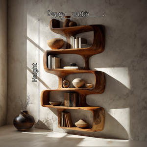 Mid Century Modern Abstract Bookshelf Dining Room Storage