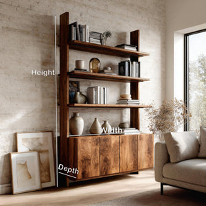 Modern Bookshelf With Open Shelf And Drawers For Living