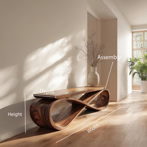 Infinity Loop Sculptural Bench For Entryway Or Living Room