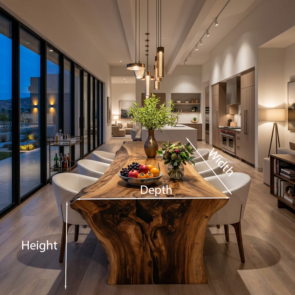Modern Live Edge Dining Table For Dining Room