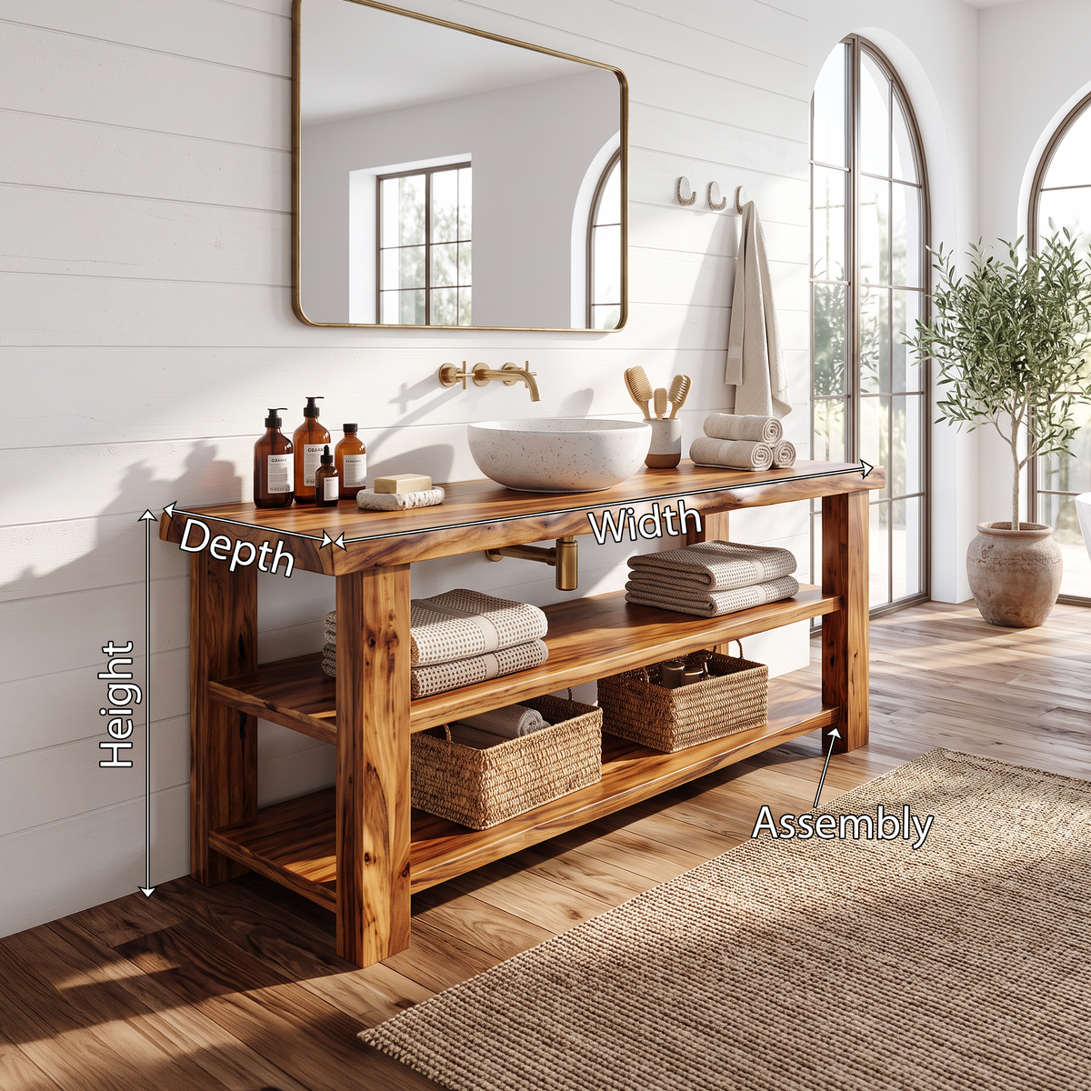 Farmhouse Vanity With Storage For Bathroom Decor Ideas