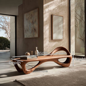 Contemporary Wooden Bench With Unique Form For Living Space
